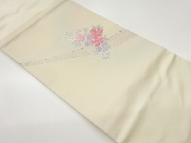 花々模様織出し名古屋帯